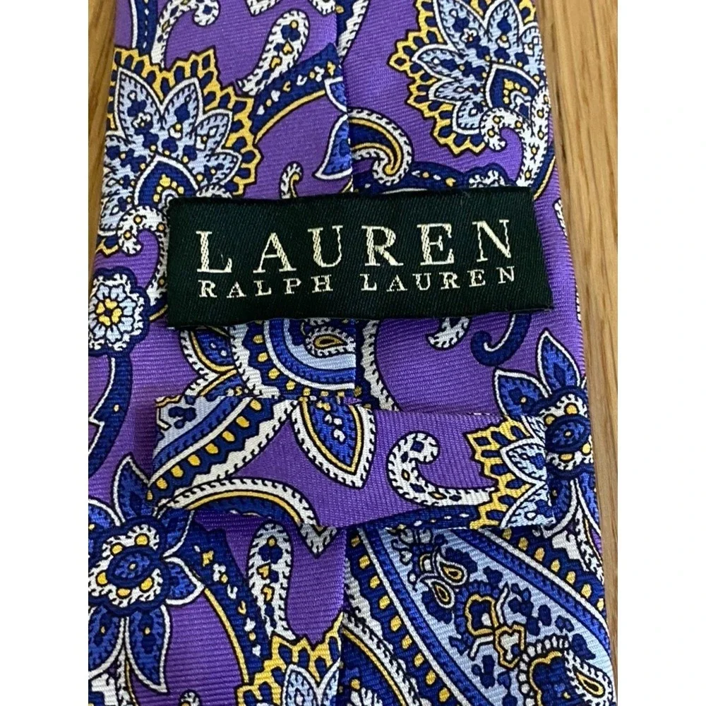 Lauren Ralph Lauren Paisley Purple Tie 3.5